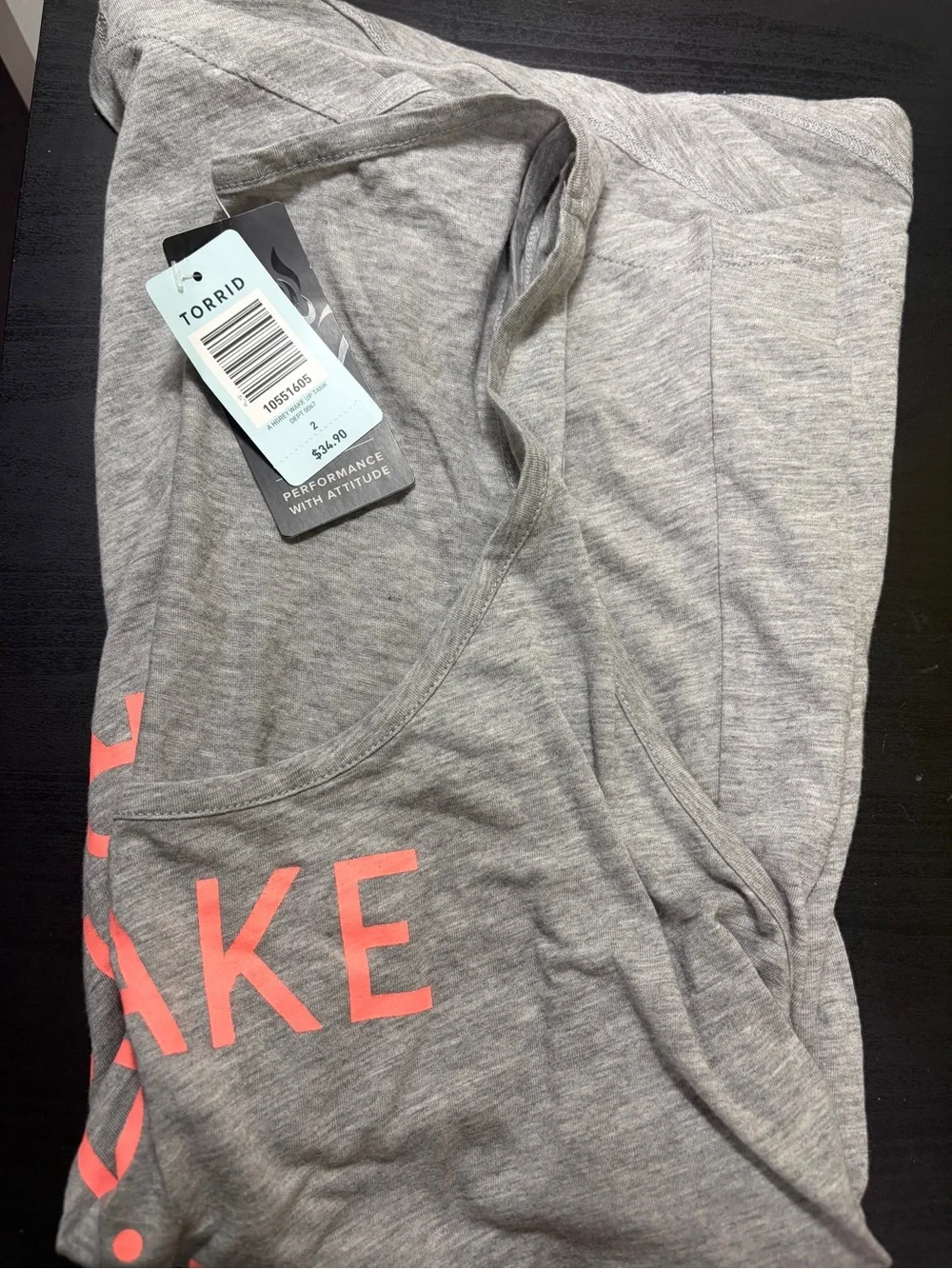 torrid Gray Tank Top with Coral Graphic Text - Picture 5 of 6